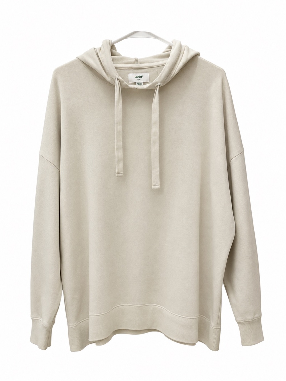 AERIE long sleeve oversized hooded sweatshirt Medium cream color 100% cotton